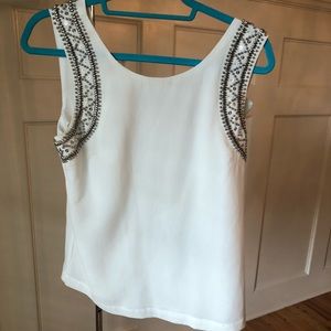 White Blouse Tank Top with sequin detailing